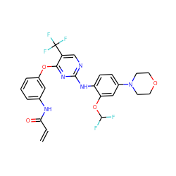 C=CC(=O)Nc1cccc(Oc2nc(Nc3ccc(N4CCOCC4)cc3OC(F)F)ncc2C(F)(F)F)c1 ZINC000145054680