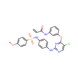 C=CC(=O)Nc1cccc(Oc2nc(Nc3ccc(NS(=O)(=O)c4ccc(OC)cc4)cc3)ncc2Cl)c1 ZINC001772646867