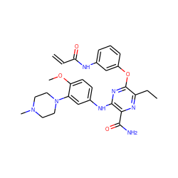 C=CC(=O)Nc1cccc(Oc2nc(Nc3ccc(OC)c(N4CCN(C)CC4)c3)c(C(N)=O)nc2CC)c1 ZINC000205341927