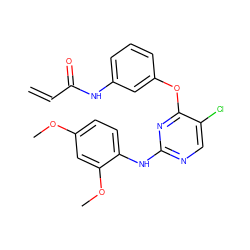 C=CC(=O)Nc1cccc(Oc2nc(Nc3ccc(OC)cc3OC)ncc2Cl)c1 ZINC000147747285