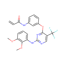 C=CC(=O)Nc1cccc(Oc2nc(Nc3cccc(OC)c3OC)ncc2C(F)(F)F)c1 ZINC000200703588