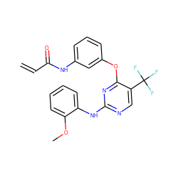 C=CC(=O)Nc1cccc(Oc2nc(Nc3ccccc3OC)ncc2C(F)(F)F)c1 ZINC000146445127