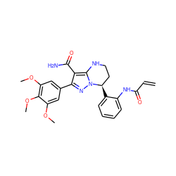 C=CC(=O)Nc1ccccc1[C@@H]1CCNc2c(C(N)=O)c(-c3cc(OC)c(OC)c(OC)c3)nn21 ZINC001772621009