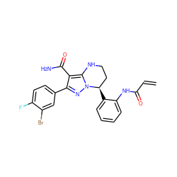 C=CC(=O)Nc1ccccc1[C@@H]1CCNc2c(C(N)=O)c(-c3ccc(F)c(Br)c3)nn21 ZINC001772605802