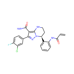 C=CC(=O)Nc1ccccc1[C@@H]1CCNc2c(C(N)=O)c(-c3ccc(F)c(Cl)c3)nn21 ZINC001772613773