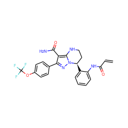 C=CC(=O)Nc1ccccc1[C@@H]1CCNc2c(C(N)=O)c(-c3ccc(OC(F)(F)F)cc3)nn21 ZINC001772642534