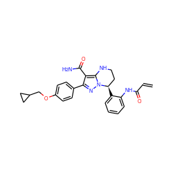 C=CC(=O)Nc1ccccc1[C@@H]1CCNc2c(C(N)=O)c(-c3ccc(OCC4CC4)cc3)nn21 ZINC001772618961