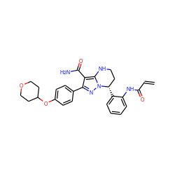 C=CC(=O)Nc1ccccc1[C@H]1CCNc2c(C(N)=O)c(-c3ccc(OC4CCOCC4)cc3)nn21 ZINC001772635893