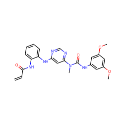 C=CC(=O)Nc1ccccc1Nc1cc(N(C)C(=O)Nc2cc(OC)cc(OC)c2)ncn1 ZINC001772583249