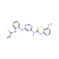 C=CC(=O)Nc1ccccc1Nc1cc(N(C)C(=O)Nc2cccc(OC)c2Cl)ncn1 ZINC001772639215