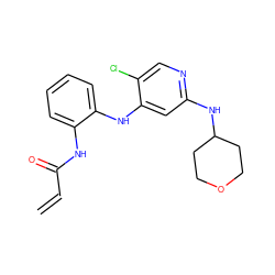 C=CC(=O)Nc1ccccc1Nc1cc(NC2CCOCC2)ncc1Cl ZINC000474604900