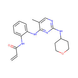 C=CC(=O)Nc1ccccc1Nc1nc(NC2CCOCC2)ncc1C ZINC000474609327