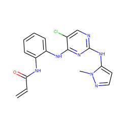 C=CC(=O)Nc1ccccc1Nc1nc(Nc2ccnn2C)ncc1Cl ZINC000474609900