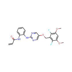 C=CC(=O)Nc1ccccc1Nc1ncc(OCc2c(F)c(OC)cc(OC)c2F)cn1 ZINC001772594351