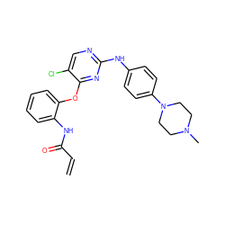 C=CC(=O)Nc1ccccc1Oc1nc(Nc2ccc(N3CCN(C)CC3)cc2)ncc1Cl ZINC000584904905