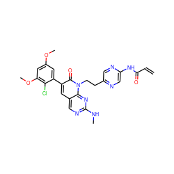 C=CC(=O)Nc1cnc(CCn2c(=O)c(-c3cc(OC)cc(OC)c3Cl)cc3cnc(NC)nc32)cn1 ZINC000220152973