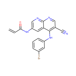 C=CC(=O)Nc1cnc2ncc(C#N)c(Nc3cccc(Br)c3)c2c1 ZINC000029212389