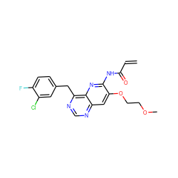 C=CC(=O)Nc1nc2c(Cc3ccc(F)c(Cl)c3)ncnc2cc1OCCOC ZINC000045505950