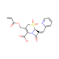 C=CC(=O)OCC1=C(C(=O)O)N2C(=O)/C(=C/c3ccccn3)[C@@H]2S(=O)(=O)C1 ZINC000027988469