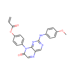 C=CC(=O)Oc1ccc(-n2c(=O)cnc3cnc(Nc4ccc(OC)cc4)nc32)cc1 ZINC000096933687