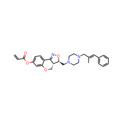 C=CC(=O)Oc1ccc2c(c1)OC[C@@H]1C2=NO[C@H]1CN1CCN(C/C(C)=C/c2ccccc2)CC1 ZINC000022933305