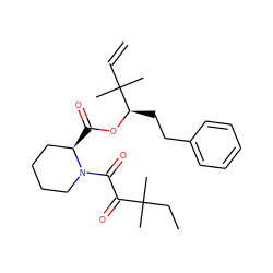 C=CC(C)(C)[C@@H](CCc1ccccc1)OC(=O)[C@@H]1CCCCN1C(=O)C(=O)C(C)(C)CC ZINC000028107805