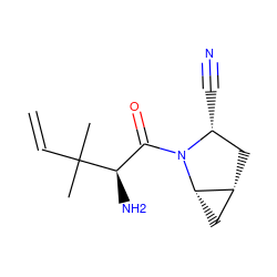 C=CC(C)(C)[C@H](N)C(=O)N1[C@H](C#N)C[C@@H]2C[C@@H]21 ZINC000013648731