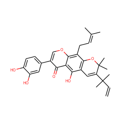 C=CC(C)(C)C1=Cc2c(c(CC=C(C)C)c3occ(-c4ccc(O)c(O)c4)c(=O)c3c2O)OC1(C)C ZINC000015216702