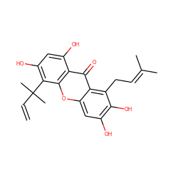 C=CC(C)(C)c1c(O)cc(O)c2c(=O)c3c(CC=C(C)C)c(O)c(O)cc3oc12 ZINC000013411975