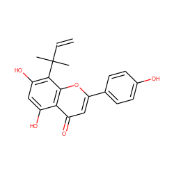 C=CC(C)(C)c1c(O)cc(O)c2c(=O)cc(-c3ccc(O)cc3)oc12 ZINC000072179138