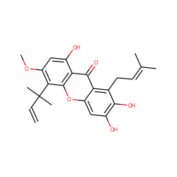 C=CC(C)(C)c1c(OC)cc(O)c2c(=O)c3c(CC=C(C)C)c(O)c(O)cc3oc12 ZINC000013411981