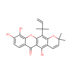 C=CC(C)(C)c1c2c(c(O)c3c(=O)c4ccc(O)c(O)c4oc13)C=CC(C)(C)O2 ZINC000005447704