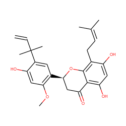 C=CC(C)(C)c1cc([C@@H]2CC(=O)c3c(O)cc(O)c(CC=C(C)C)c3O2)c(OC)cc1O ZINC000015121003