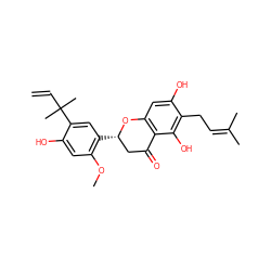 C=CC(C)(C)c1cc([C@H]2CC(=O)c3c(cc(O)c(CC=C(C)C)c3O)O2)c(OC)cc1O ZINC001772655301