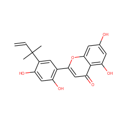 C=CC(C)(C)c1cc(-c2cc(=O)c3c(O)cc(O)cc3o2)c(O)cc1O ZINC000015120985