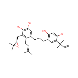 C=CC(C)(C)c1cc(CCCc2cc(O)c(O)c(C[C@H]3OC3(C)C)c2CC=C(C)C)c(O)cc1O ZINC000040893932