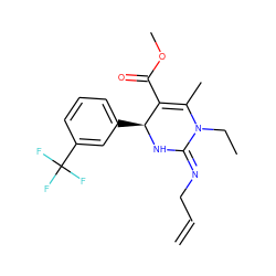 C=CC/N=C1\N[C@@H](c2cccc(C(F)(F)F)c2)C(C(=O)OC)=C(C)N1CC ZINC000015935430