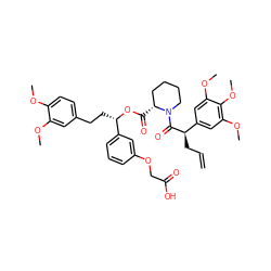 C=CC[C@@H](C(=O)N1CCCC[C@H]1C(=O)O[C@@H](CCc1ccc(OC)c(OC)c1)c1cccc(OCC(=O)O)c1)c1cc(OC)c(OC)c(OC)c1 ZINC000034799762