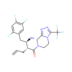 C=CC[C@@H](C(=O)N1CCn2c(nnc2C(F)(F)F)C1)[C@H](N)Cc1cc(F)c(F)cc1F ZINC000014959011