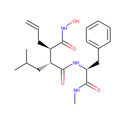 C=CC[C@@H](C(=O)NO)[C@@H](CC(C)C)C(=O)N[C@@H](Cc1ccccc1)C(=O)NC ZINC000029236845