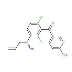 C=CC[C@@H](N)c1ccc(Cl)c(C(=O)c2ccc(N)nc2)c1F ZINC001772640838