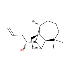 C=CC[C@@H](O)[C@H]1[C@H]2CC[C@@H]3[C@H]2C(C)(C)CCC[C@]13C ZINC000028645674