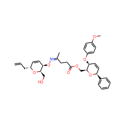 C=CC[C@@H]1C=C[C@@H](O/N=C(/C)CCC(=O)OC[C@@H]2O[C@H](c3ccccc3)C=C[C@@H]2Oc2ccc(OC)cc2)[C@@H](CO)O1 ZINC000008035625