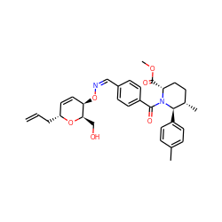 C=CC[C@@H]1C=C[C@@H](O/N=C\c2ccc(C(=O)N3[C@H](C(=O)OC)CC[C@H](C)[C@H]3c3ccc(C)cc3)cc2)[C@@H](CO)O1 ZINC000008035683