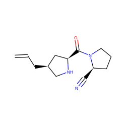 C=CC[C@@H]1CN[C@H](C(=O)N2CCC[C@H]2C#N)C1 ZINC000028714230