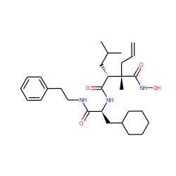 C=CC[C@](C)(C(=O)NO)[C@@H](CC(C)C)C(=O)N[C@@H](CC1CCCCC1)C(=O)NCCc1ccccc1 ZINC000029227804