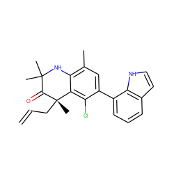 C=CC[C@]1(C)C(=O)C(C)(C)Nc2c(C)cc(-c3cccc4cc[nH]c34)c(Cl)c21 ZINC000035826487