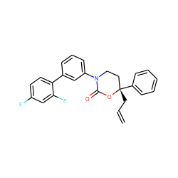 C=CC[C@]1(c2ccccc2)CCN(c2cccc(-c3ccc(F)cc3F)c2)C(=O)O1 ZINC000072116931