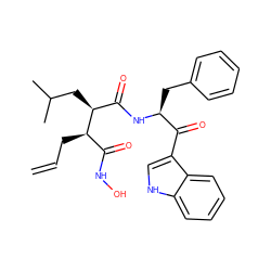 C=CC[C@H](C(=O)NO)[C@@H](CC(C)C)C(=O)N[C@@H](Cc1ccccc1)C(=O)c1c[nH]c2ccccc12 ZINC000003821593