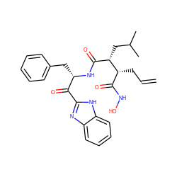 C=CC[C@H](C(=O)NO)[C@@H](CC(C)C)C(=O)N[C@@H](Cc1ccccc1)C(=O)c1nc2ccccc2[nH]1 ZINC000026974911